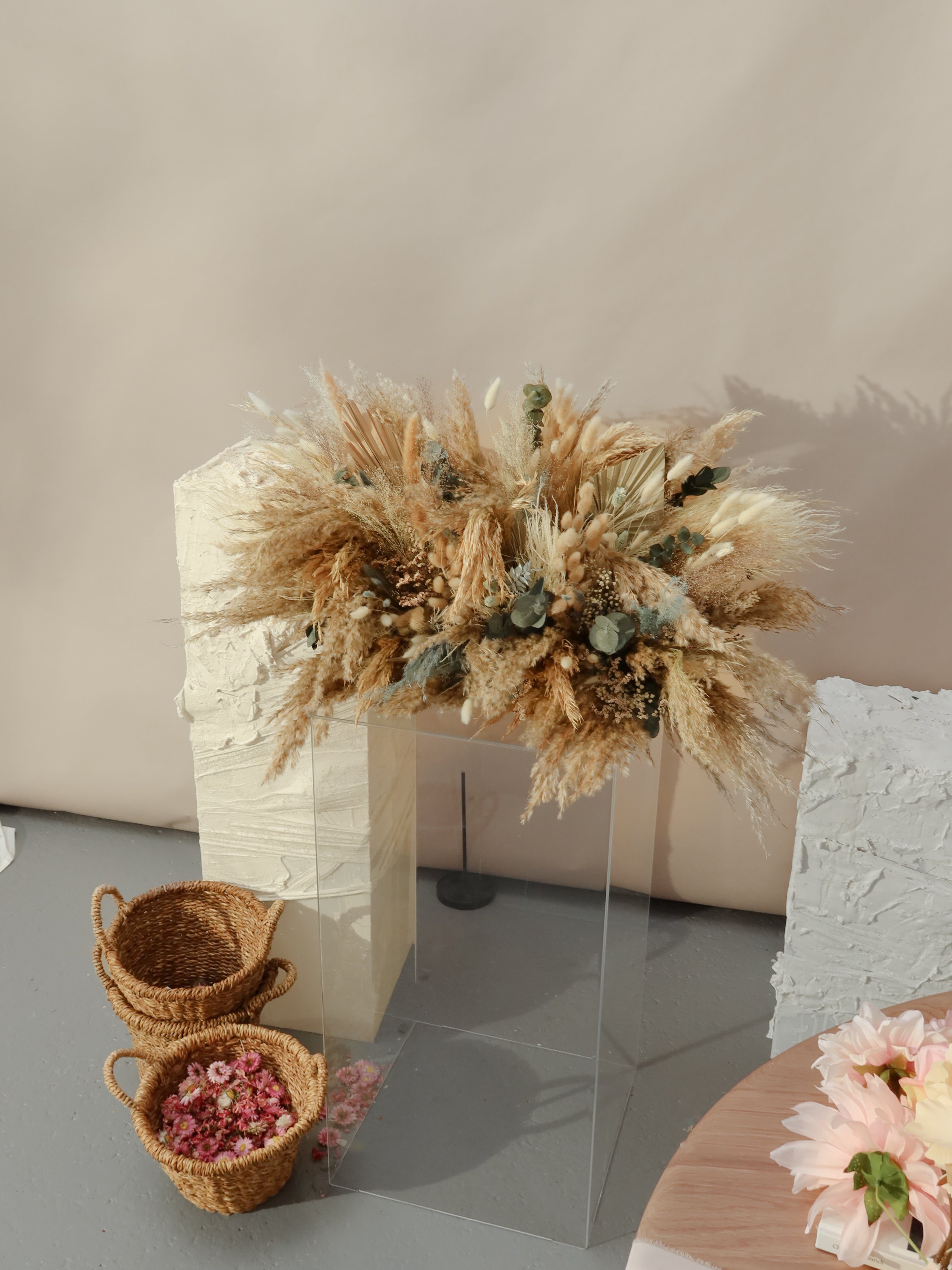 Wedding Aranjman Pampas Otu Tasarımı Dekor