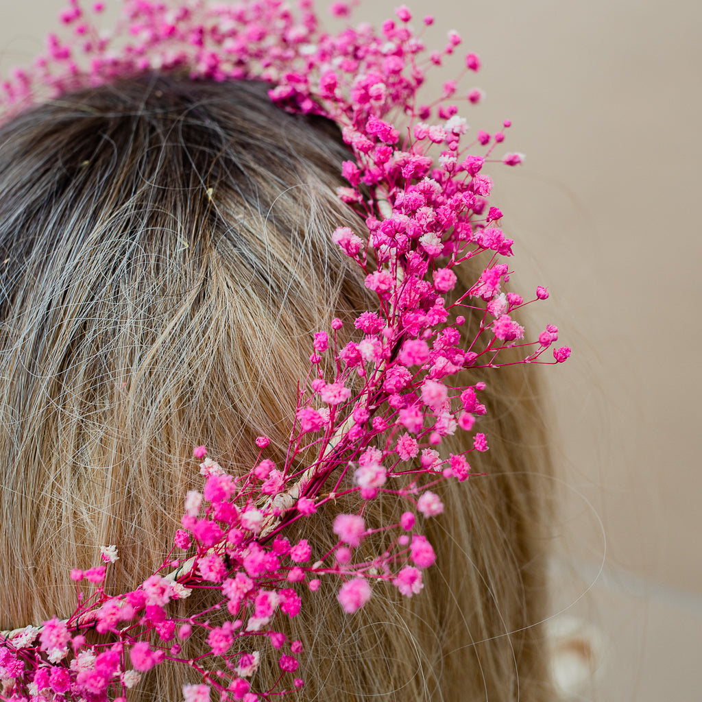 Pembe Gypshohila Çicek Tacı