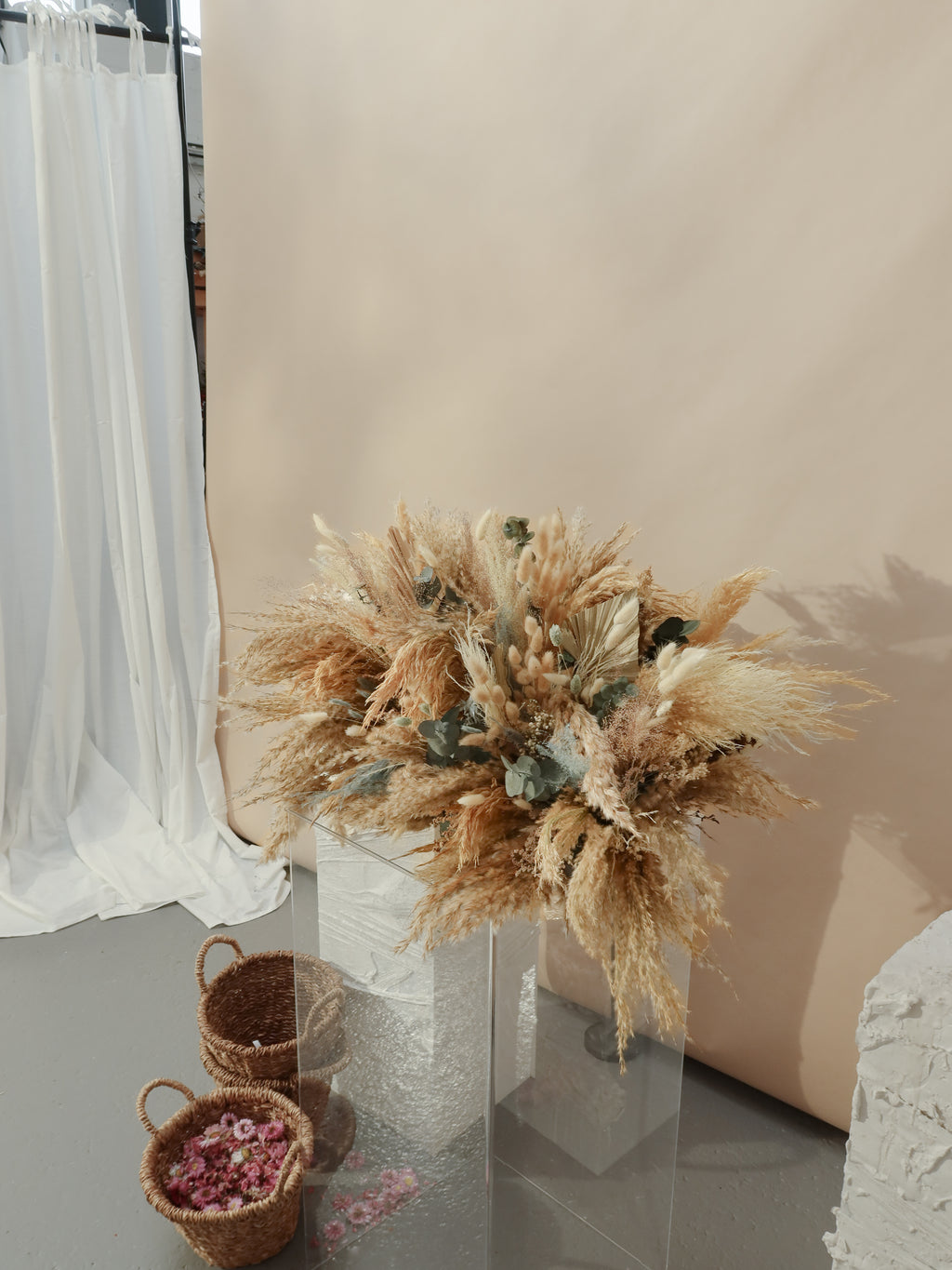 Wedding Aranjman Pampas Otu Tasarımı Dekor