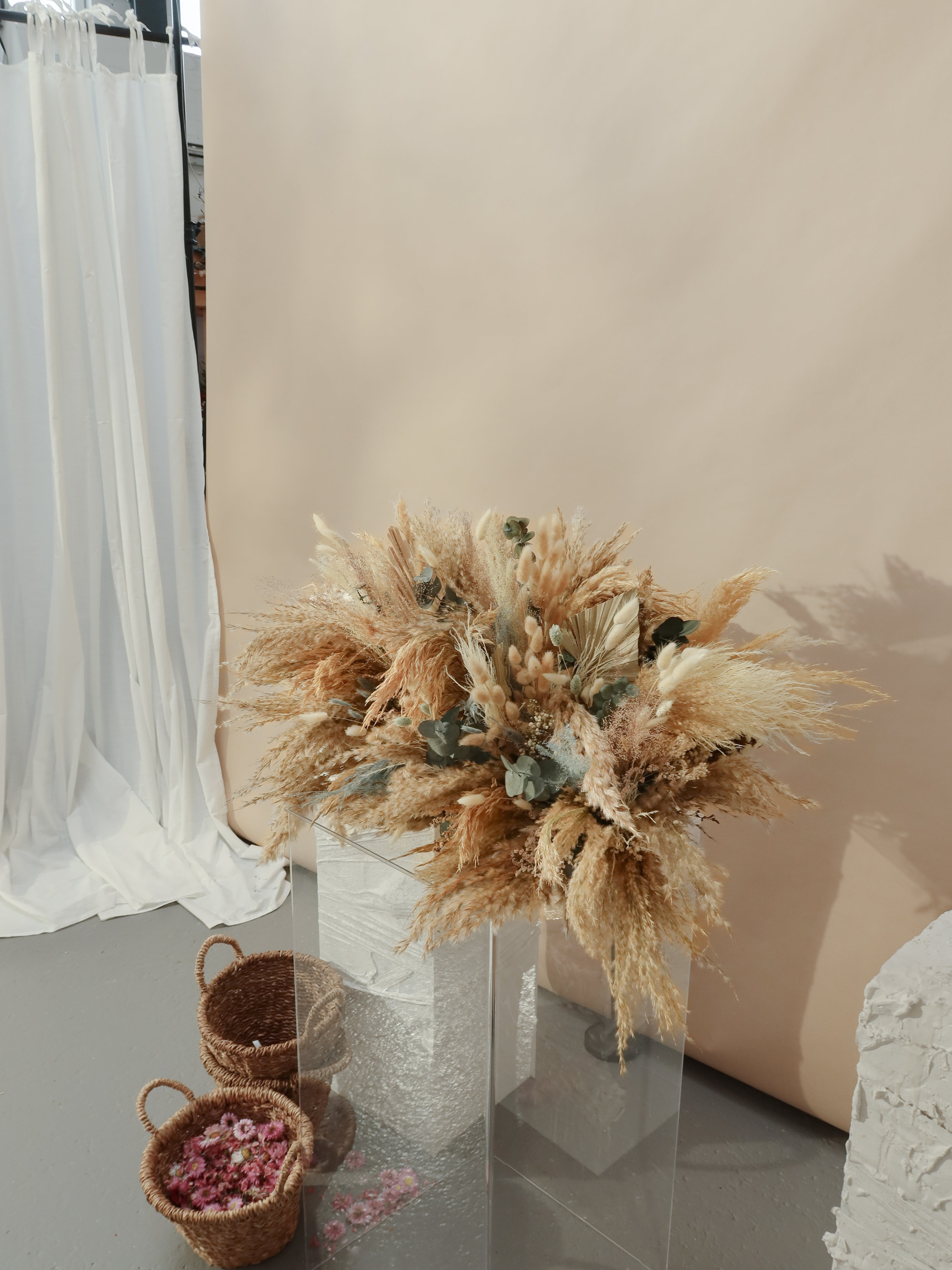 Wedding Aranjman Pampas Otu Tasarımı Dekor